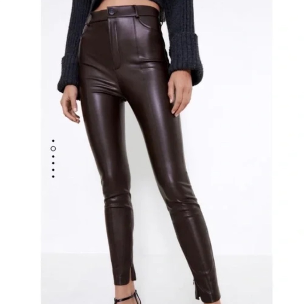 ZARA // Faux Leather Leggings